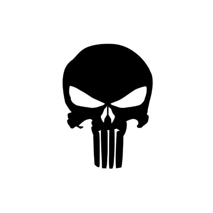 DZI Punisher Vinyl Transfer Sticker - 90mm - Various White