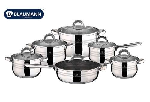 Blaumann 12 Pieces Stainless Steel Gourmet Line Jumbo Cookware Set (READ THE DESCRIPTION)