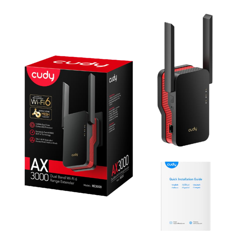 Cudy AX3000 WiFi Range Extender Wall Plug