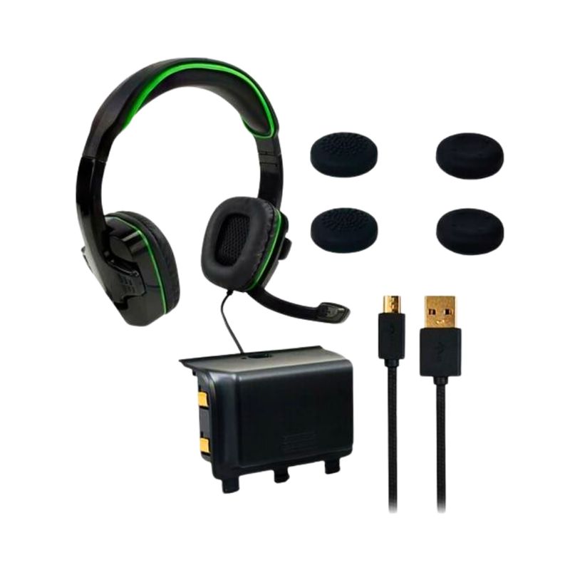 Sparkfox Xbox One Combo Gamer Pack (Headset, Grip Pack, Rechargeable Battery Pack)