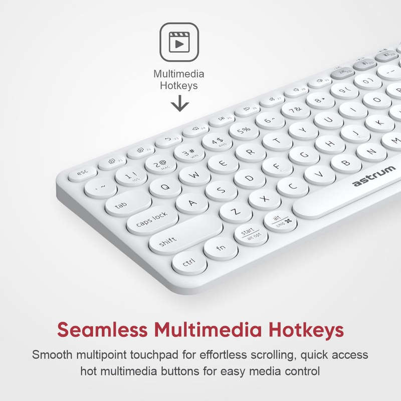 Astrum Multi-Device Dual Mode Bluetooth, Wireless Silent Keyboard - KT200