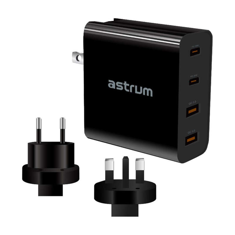 Astrum USB-C PD Dual USB Quick Travel Wall Charger 100W 3A - Pro PD100