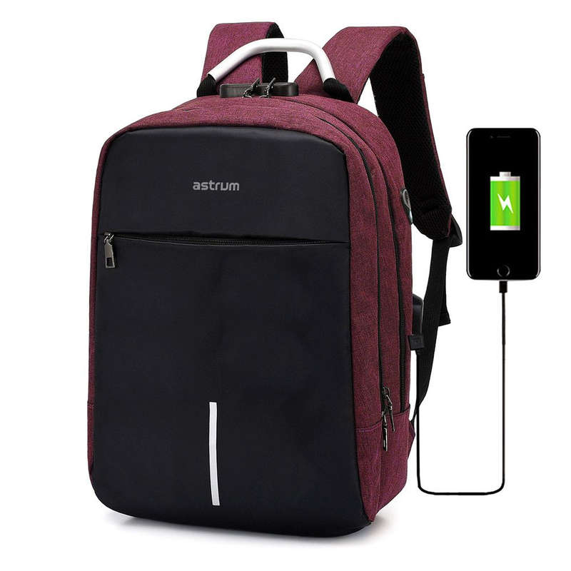 Astrum 15" Oxford Laptop Backpack with Lock and USB Charging Port - LB220