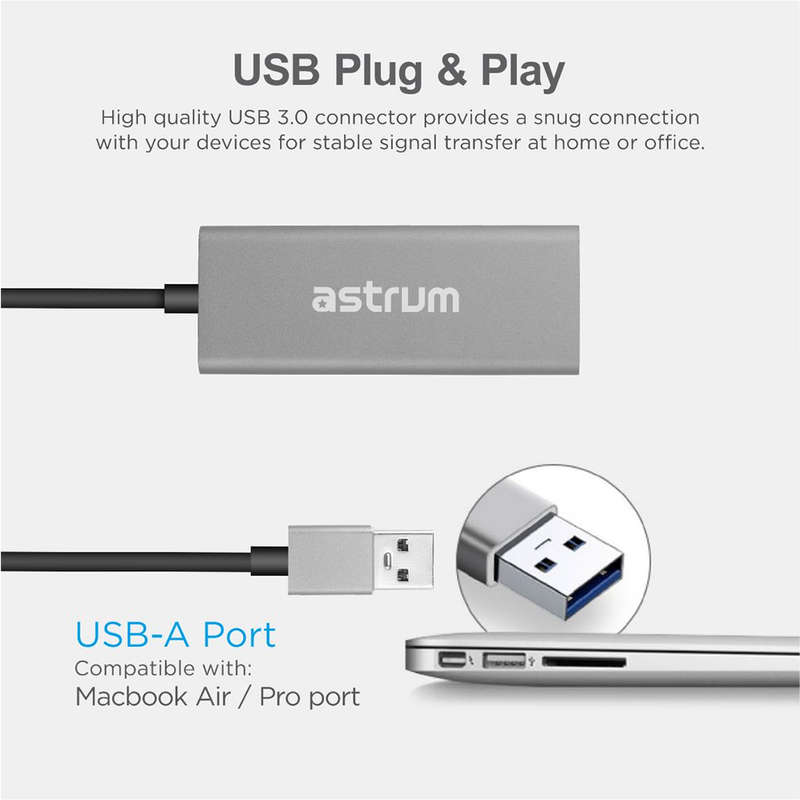 Astrum 5Gbps USB3.0 to Gigabit Ethernet LAN Converter - NA400