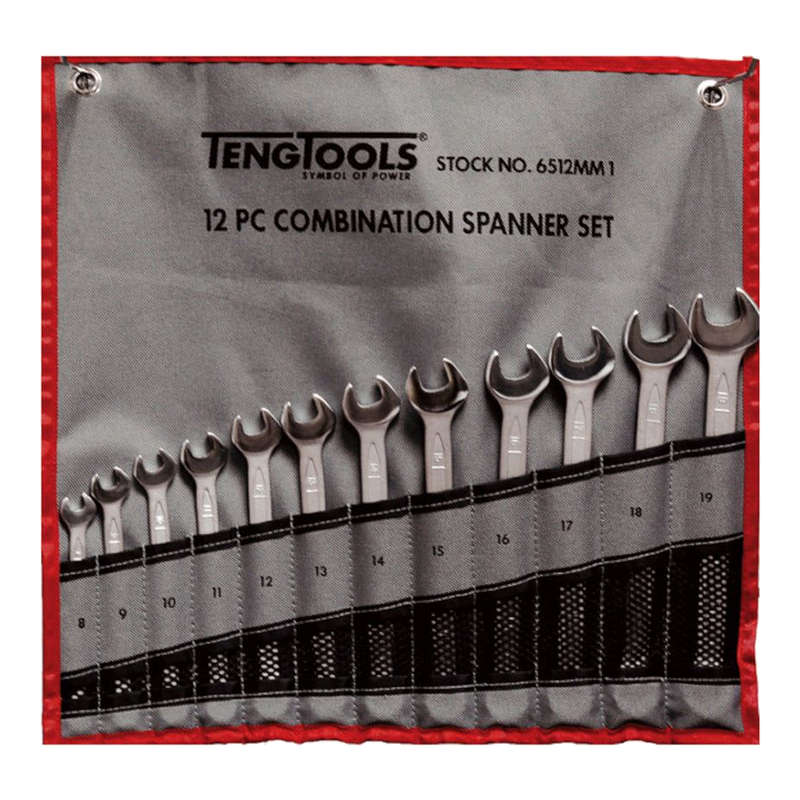 12 Piece Metric Combination Spanner Set in Tool Roll 6512MM1