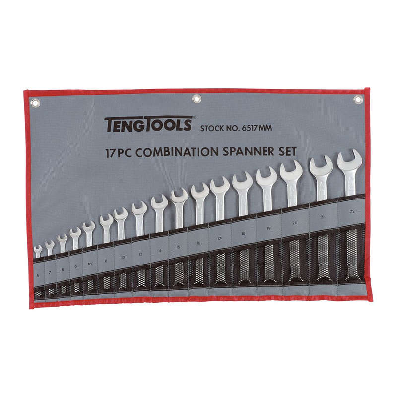 17 Piece Combination Spanner Set Tool Roll