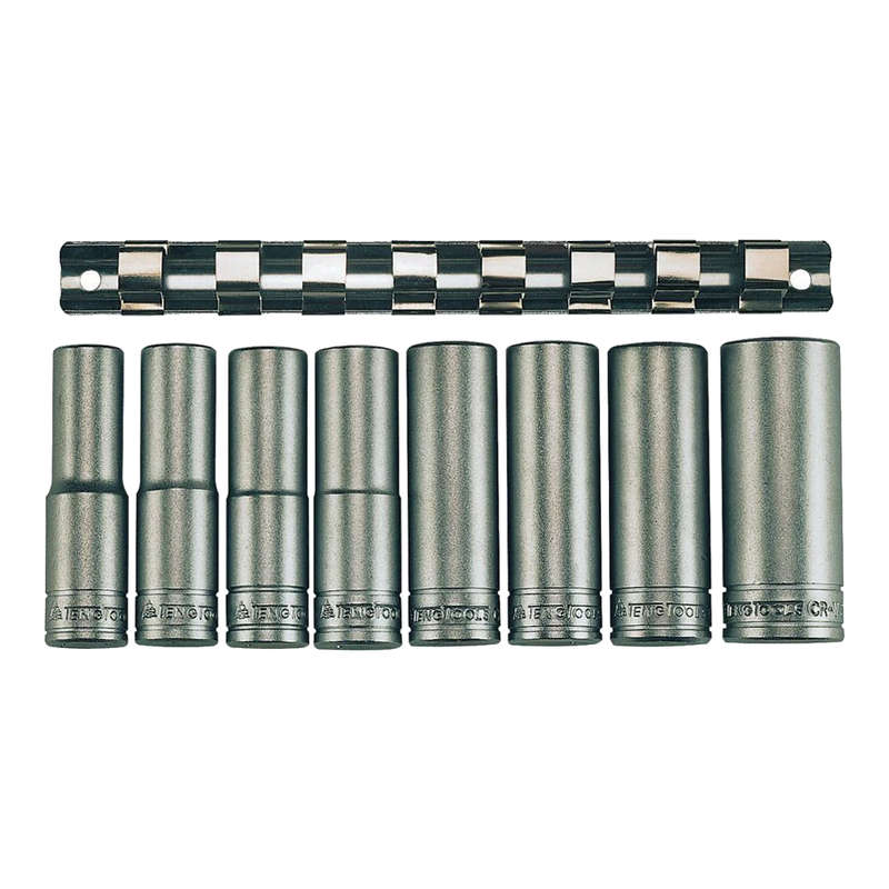 8 piece 1/2 inch Drive Clip/Deep Socket MM 6 Point M1208-6