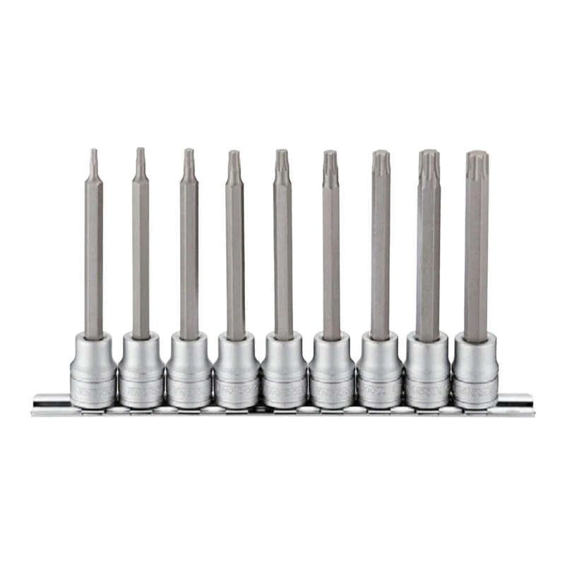 9 piece 3/8inch Drive 100mm Long Torx Bit Socket Set M3809TX