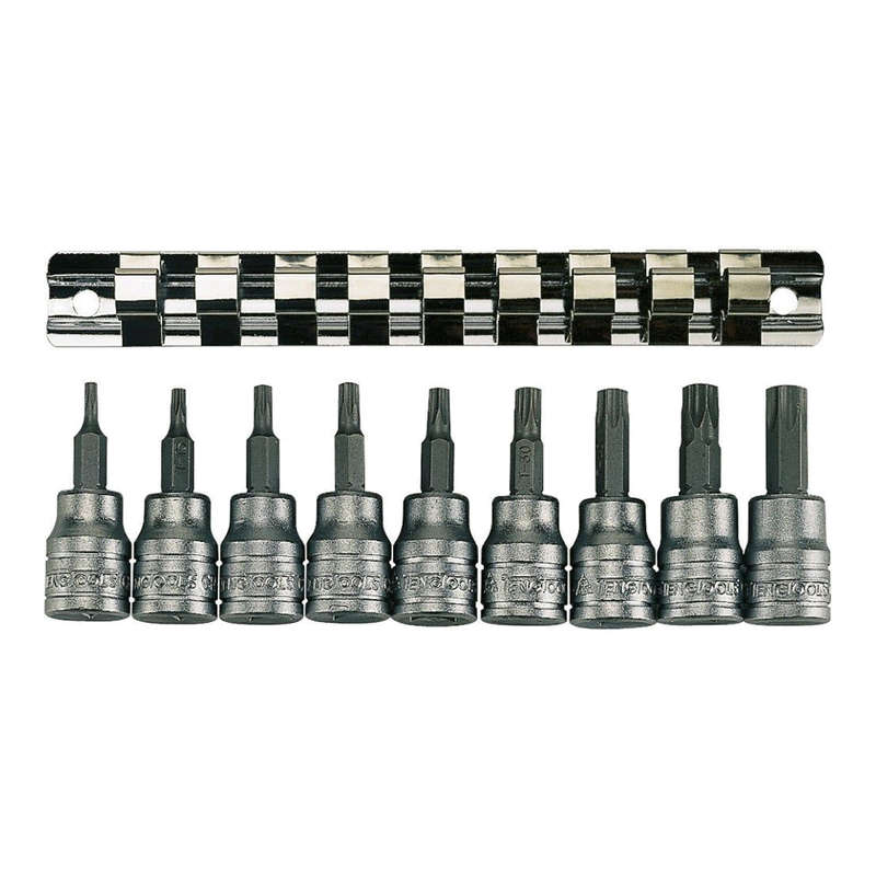 3/8inch Drive TX Socket Set on clip rail, 9 piece M3813TX
