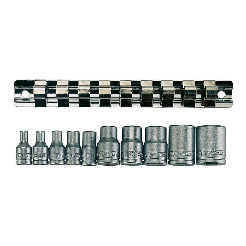 10 Piece 1/4" & 3/8" Drive Tx-E Socket Set on Rail M3814