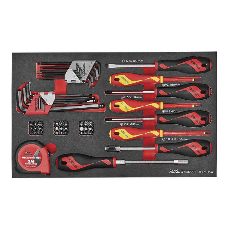 54 Piece Screwdriver & Hex/Torx Key Set in EVA Foam TEFMD54