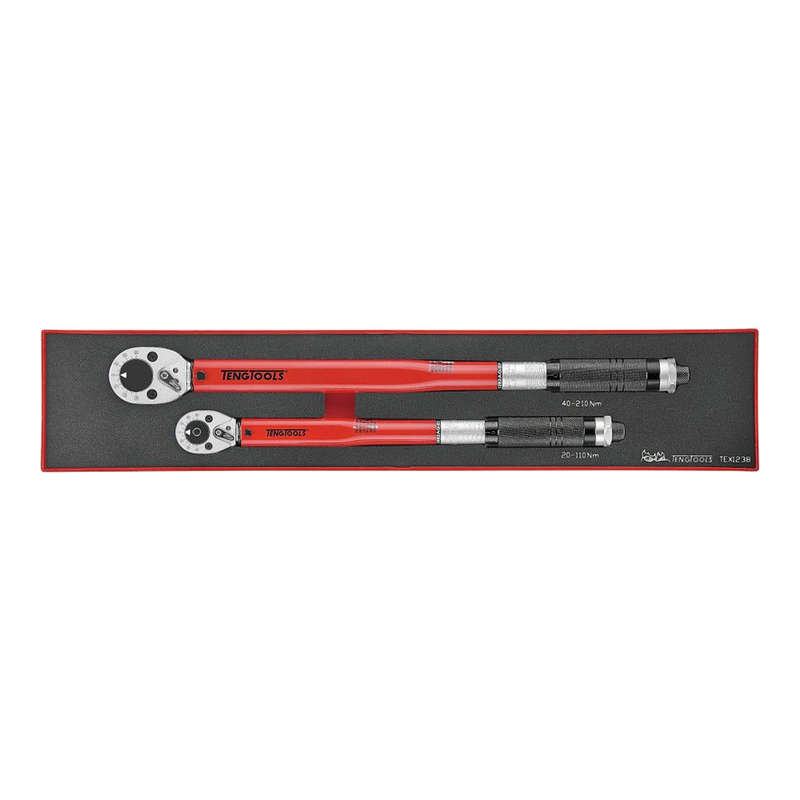 2 Piece Torque Wrench Set in EVA Covering 20-210NM TEX1238