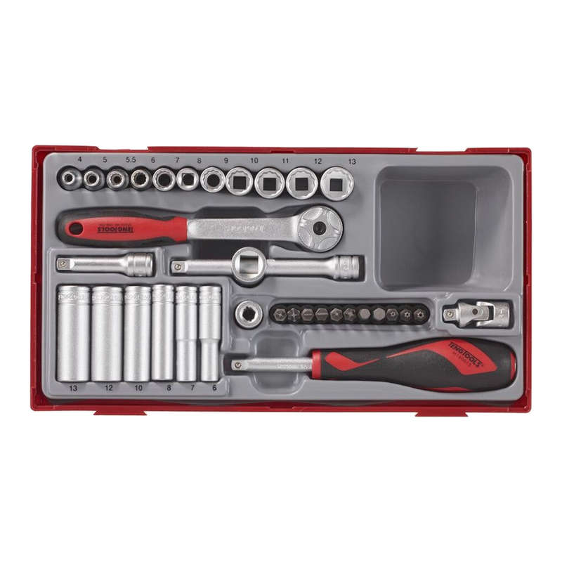 35 Piece Metric 1/4'' Drive 12 point Socket Tray TT143512