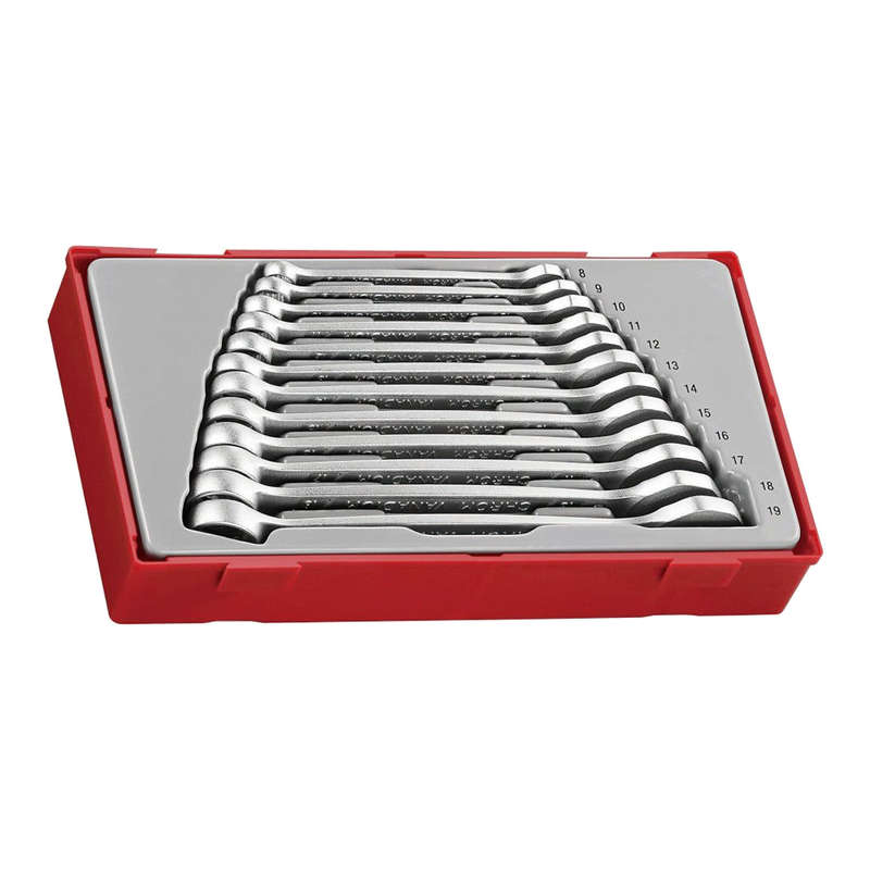 Anti Slip Metric Combination Spanner Set in Tool Tray TT8012