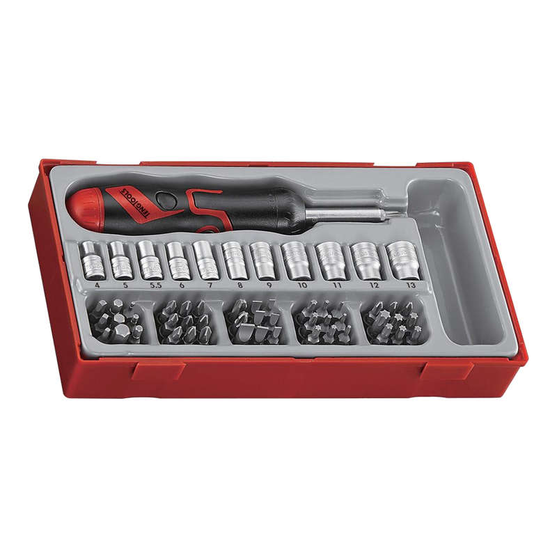 64 Piece Angled Ratcheting Screwdriver Socket Set TTMDRT64