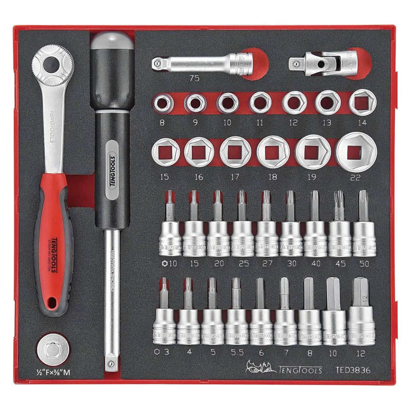 36 Piece 3/8" Drive Socket Set - TED3836