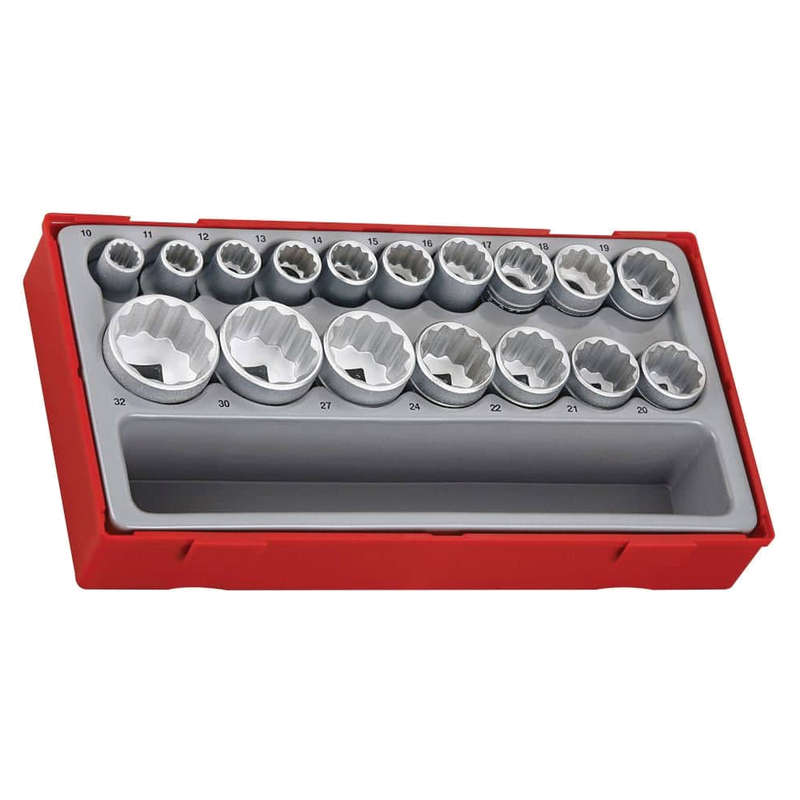 1/2" Drive Socket Tray (12 Point), 17 Piece - TT1217