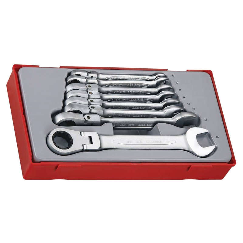 8 Piece Flexible Ratcheting Combination Spanner Set - TT6508RF