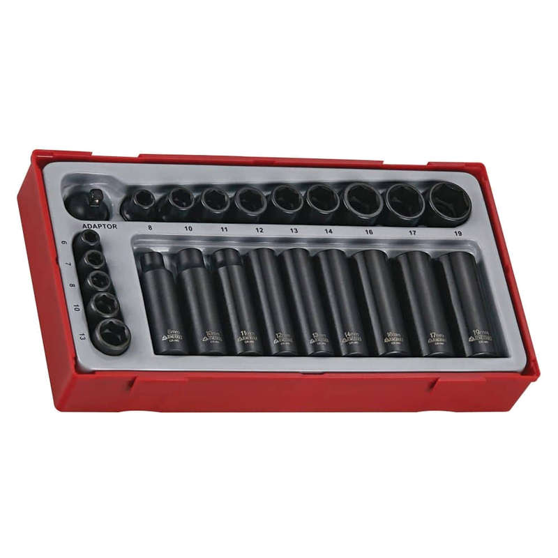 24 Piece 1/4inch And 3/8inch Drive Impact Socket Set - TT9024