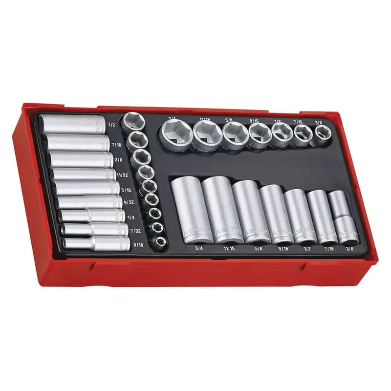 1/4" & 3/8" Drive Socket Set, 32 Piece - TTAF32