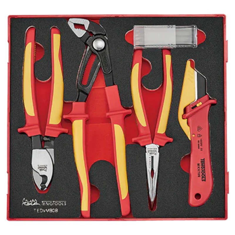 Teng Tools - 8PC Insulated Plier and Knife Set in EVA Foam - TEDVMB08