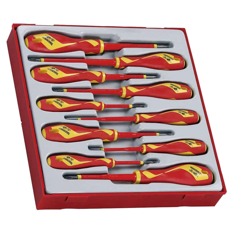 Teng Tools 10 Piece 1000 Volt Insulated Flat, PH & PZ Type Screwdriver Set - TTDV910N