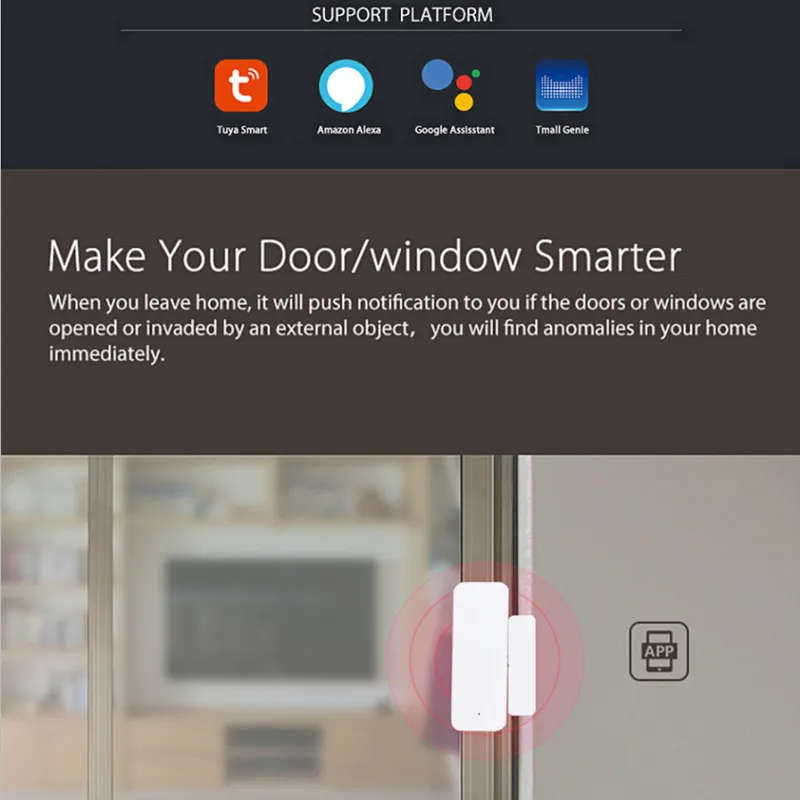 Smart Window & Door Sensor | Wifi Tuya Smart Life