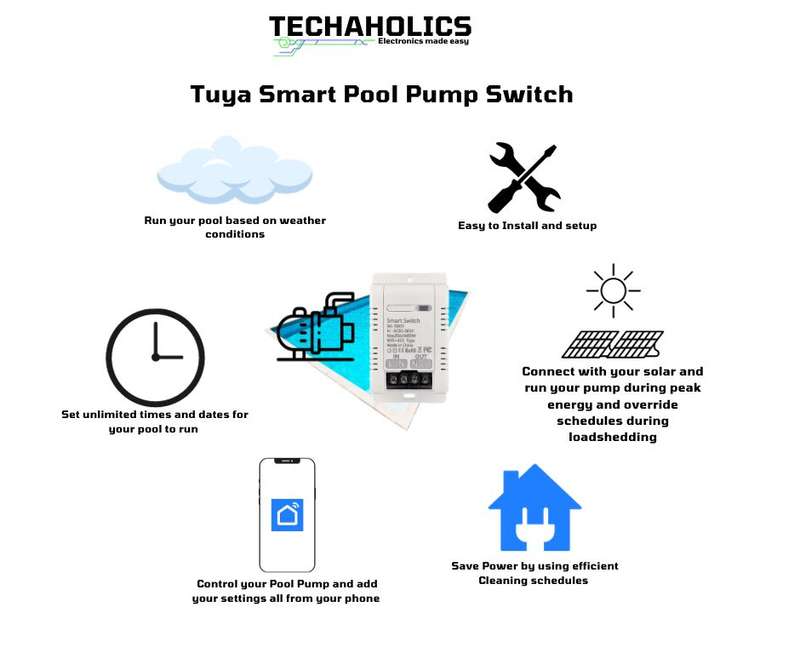 Tuya Wi-Fi Smart Pool Pump Switch 20A | Wifi Tuya Smart Life