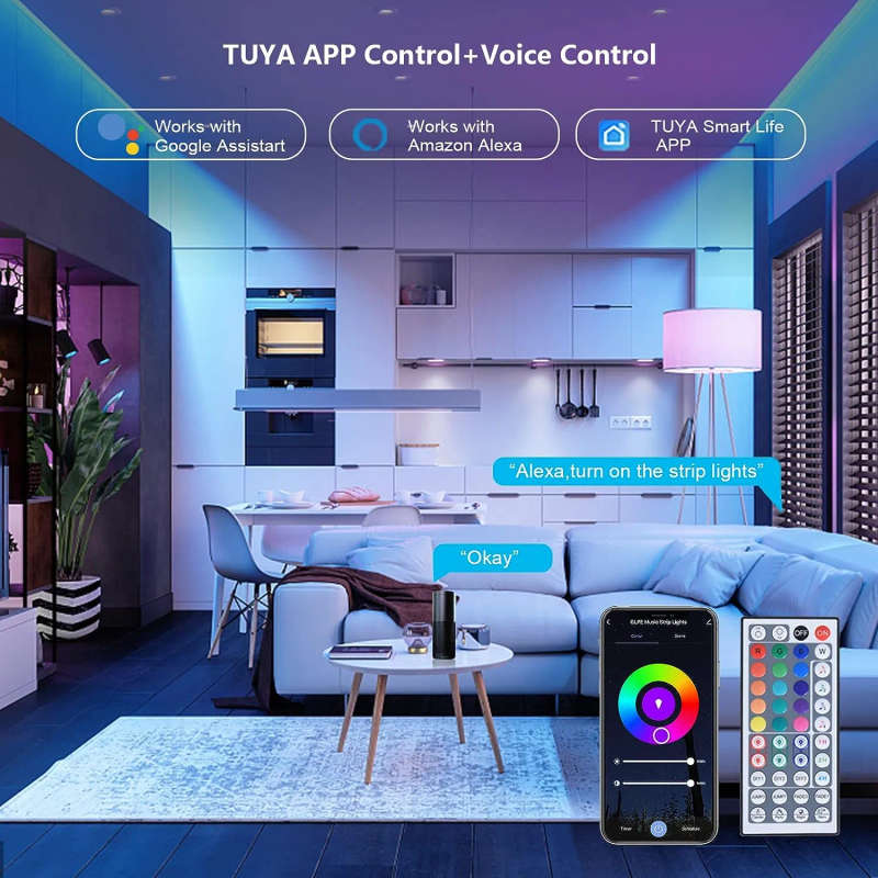 Smart Wifi RGBW Strip Lights | Music Control | Color Scenes