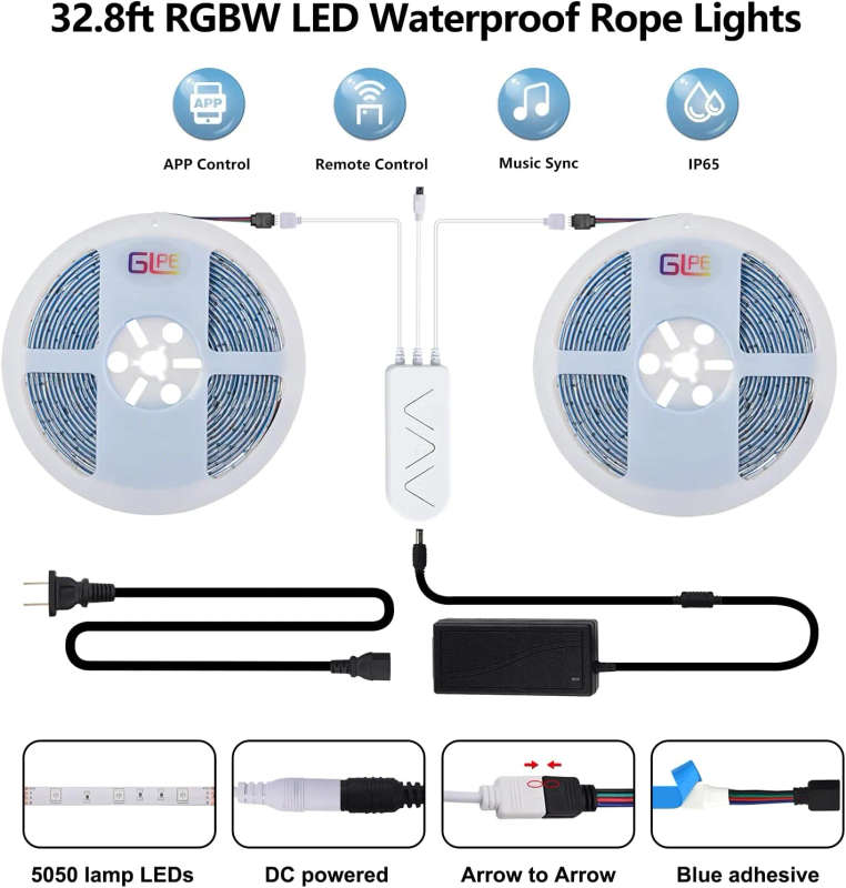 Smart Wifi RGBW Strip Lights | Music Control | Color Scenes