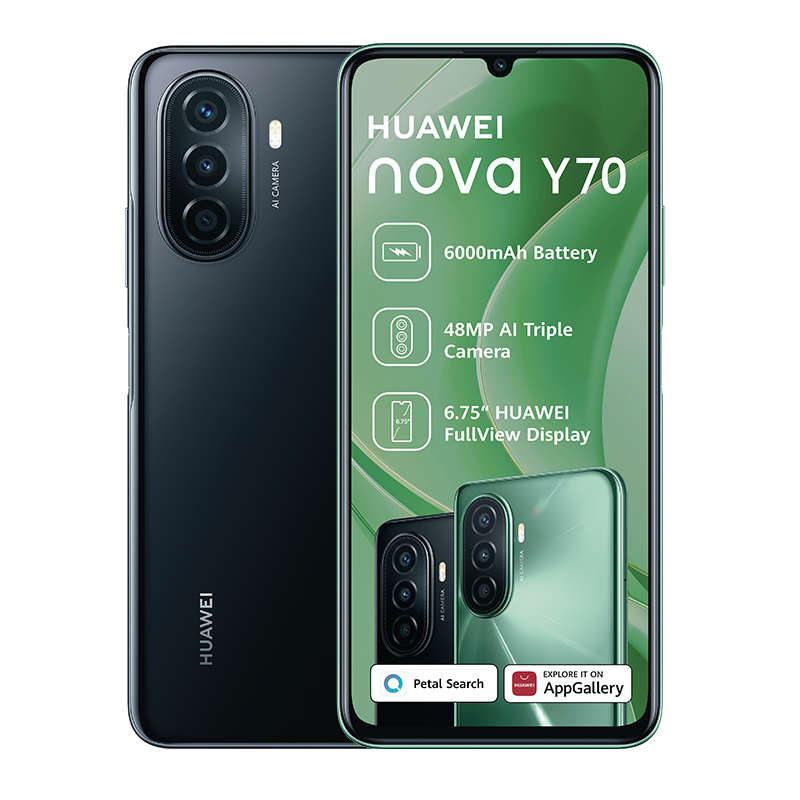 Huawei Nova Y70 Dual Sim 64GB - Midnight Black