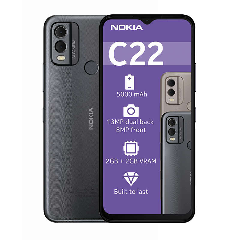 Nokia C22 4G Dual Sim 64GB - Black