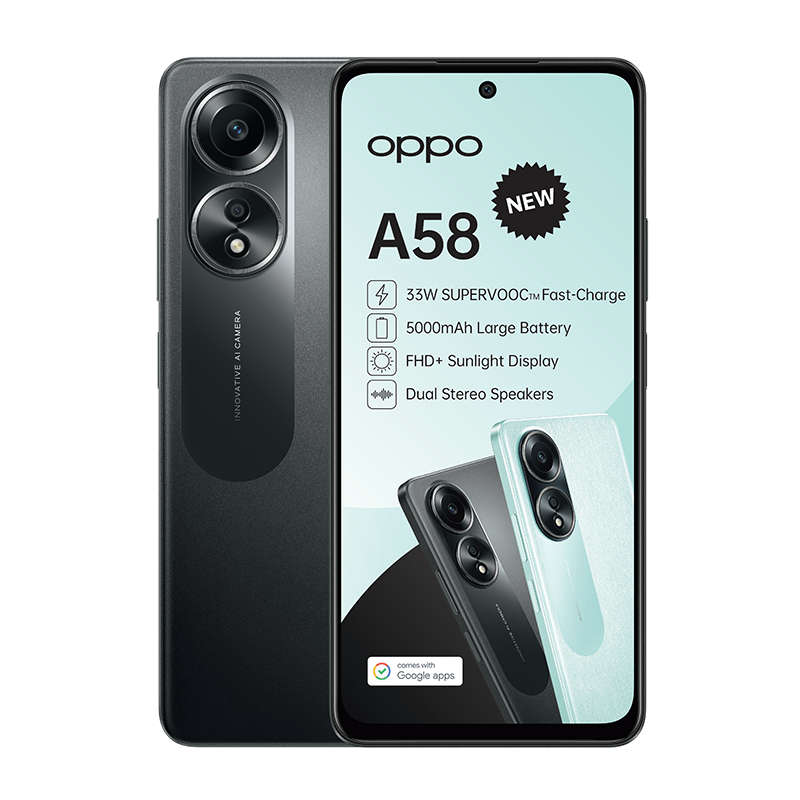 Oppo A58 4G Dual Sim 128GB - Black