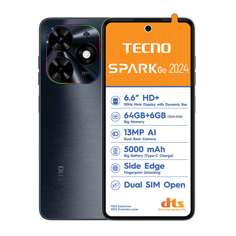 Tecno Spark Go 2024 4G Dual Sim 64GB - Black