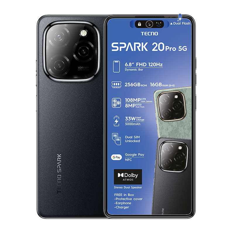 Tecno Spark 20 Pro 5G Dual Sim 256GB - Black