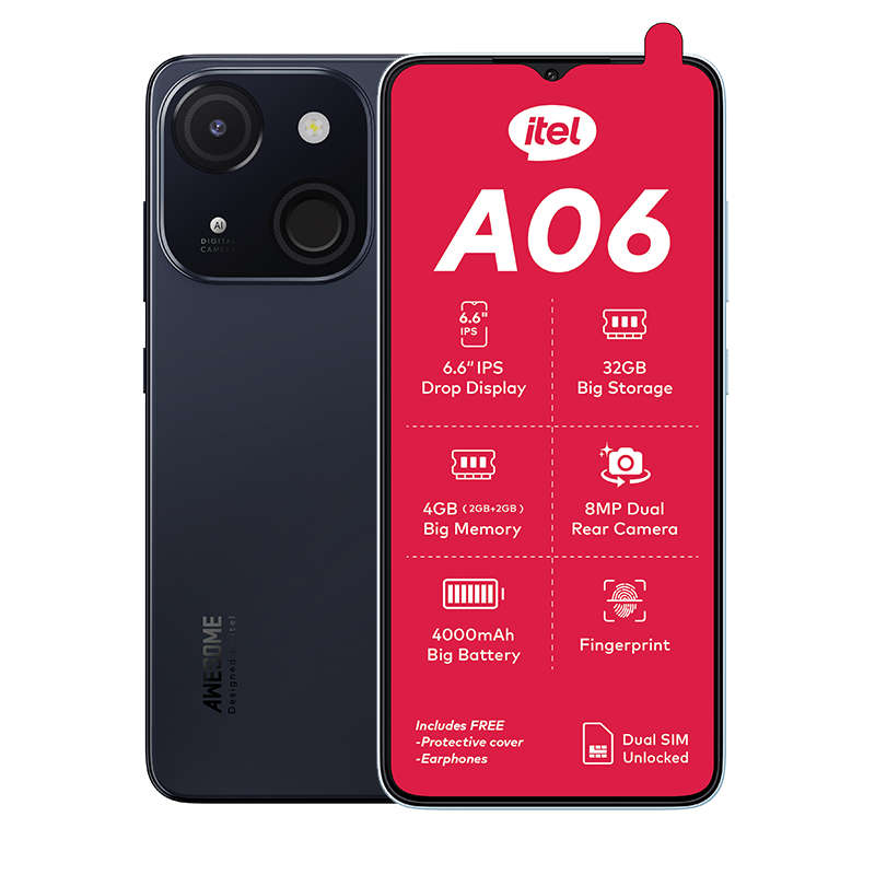 Itel A06 3G Dual Sim 32GB - Black