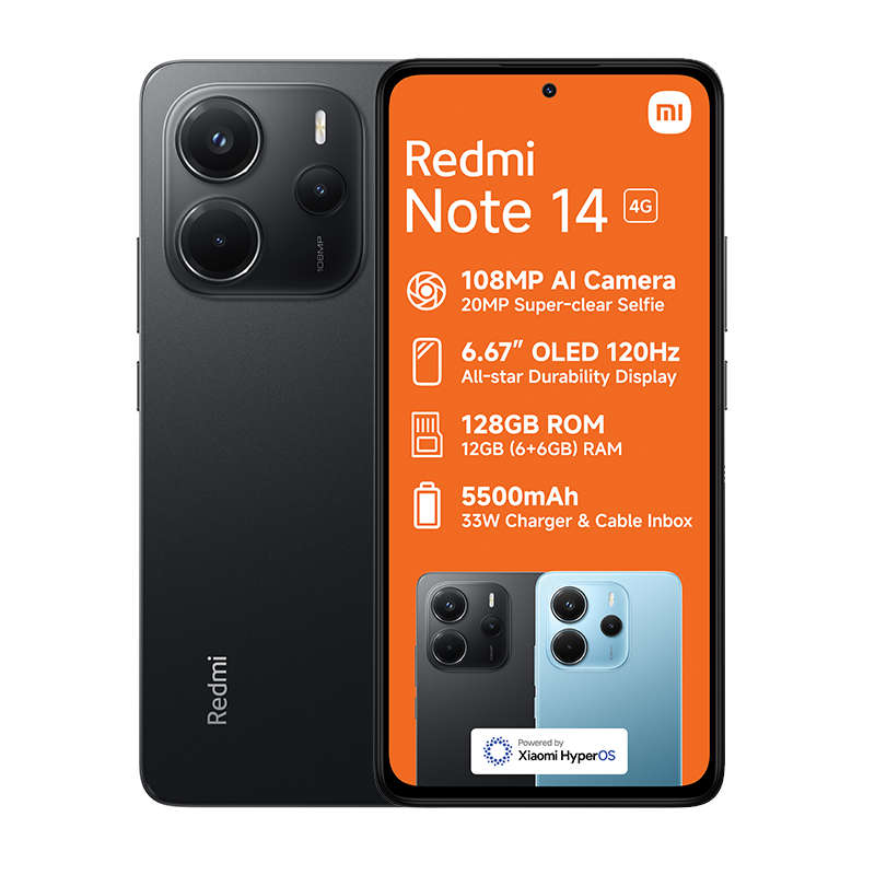 Xiaomi Redmi Note 14 4G Dual Sim 128GB - Black