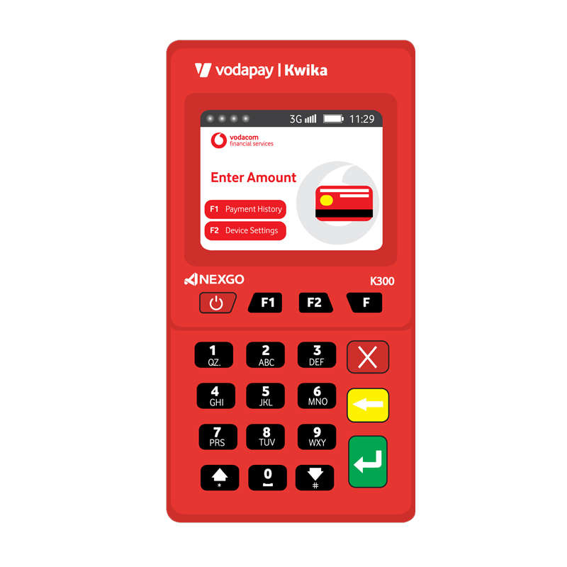 VodaPay Kwika K300 Point of Sale Machine - Red