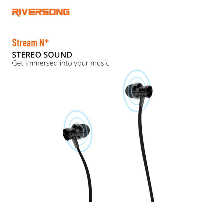 Riversong Stream N+ Wireless Neckband Earphones - Black