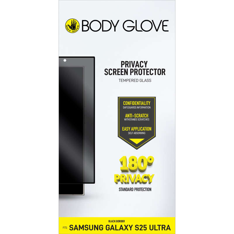Body Glove Samsung Galaxy S25 Ultra Privacy Tempered Glass Screenguard - Black