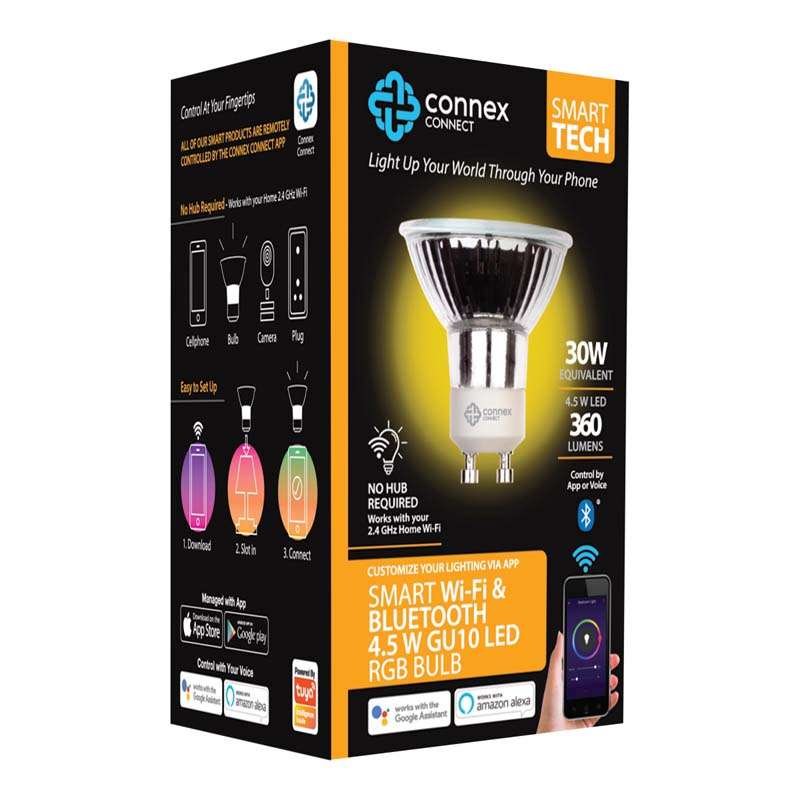 Connex Smart WiFi Bulb 4.5W LED RGB GU10 - White