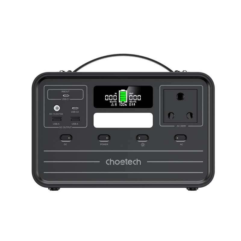 Choetech 300W/230Wh Portable Power Station - Black / Silver