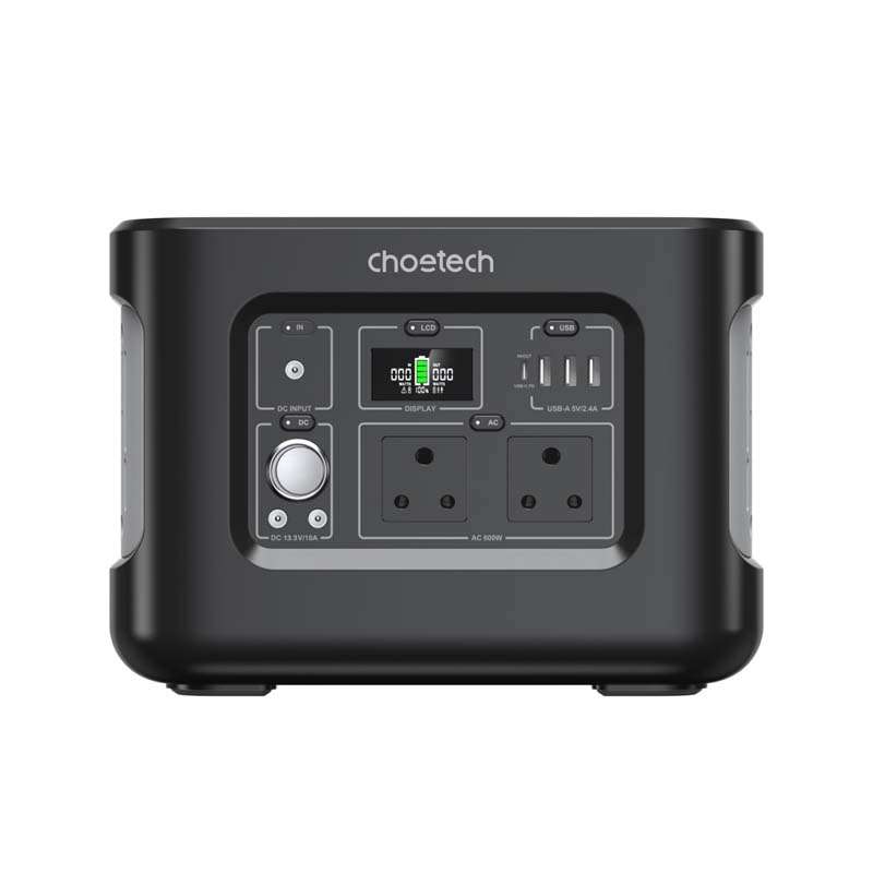 Choetech 600W/512Wh Portable Power Station - Black / Silver