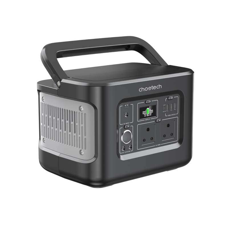 Choetech 600W/512Wh Portable Power Station - Black / Silver