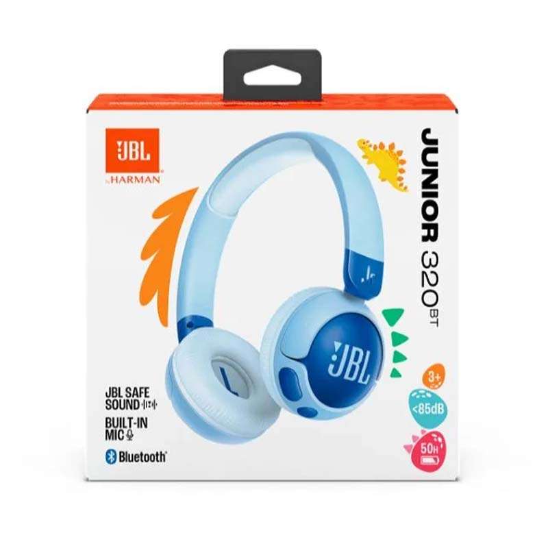 JBL Junior 320BT Wireless On-Ear Kids Headphones - Blue