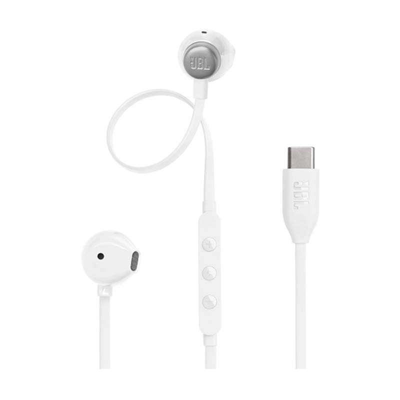 JBL Tune 305C USB-C Wired Hi-Res Earbuds - White