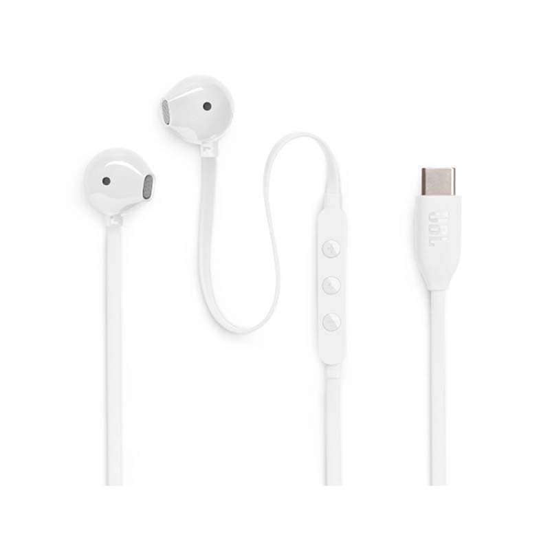 JBL Tune 305C USB-C Wired Hi-Res Earbuds - White