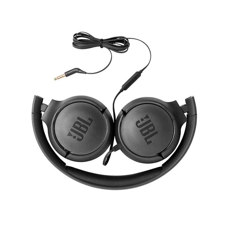JBL Tune 500 Wired On Ear Headphones With Mic - Black