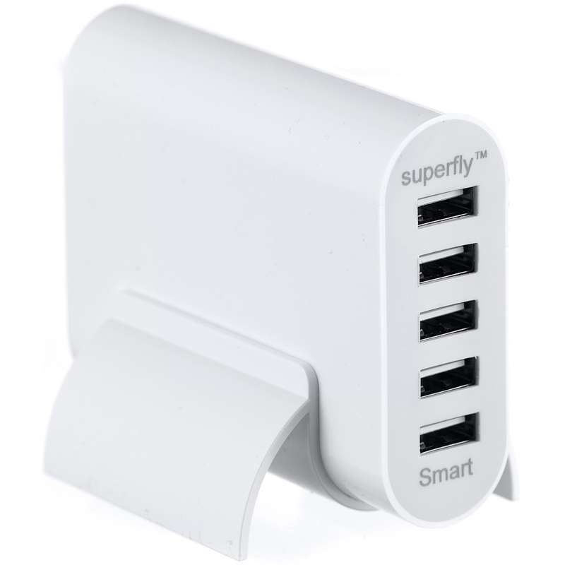 Superfly 5 Port USB charging Tower - White