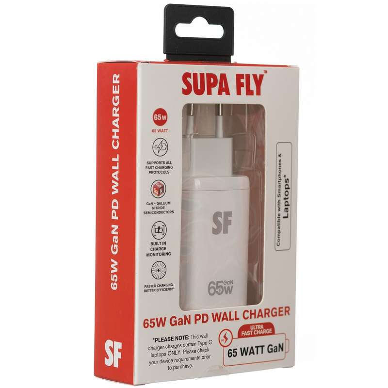 Superfly 65 Watt Gan 3 Port Wall Charger